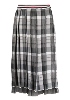Thom Browne check jacquard pleated skirt - Grey