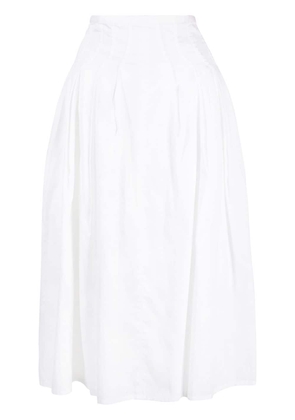 Céline Pre-Owned A-line cotton voile midi skirt - White