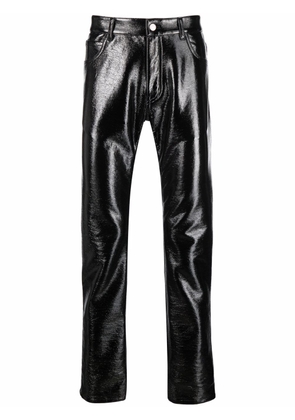 Courrèges high-shine straight trousers - Black