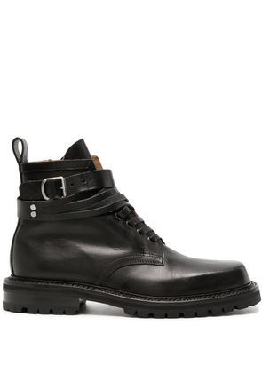 DRIES VAN NOTEN lace-up leather boots - Black