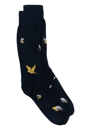 Thom Browne Birds And Bees intarsia mid-calf socks - Blue