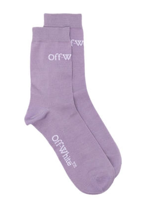 Off-White logo-jacquard cotton-blend socks - Purple