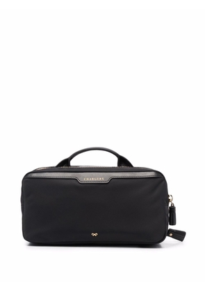 Anya Hindmarch tassel-detail double-zip chargers bag - Black