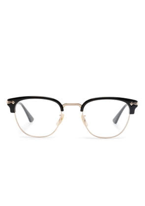 Eyevan7285 engraved-arms square-frame glasses - Black