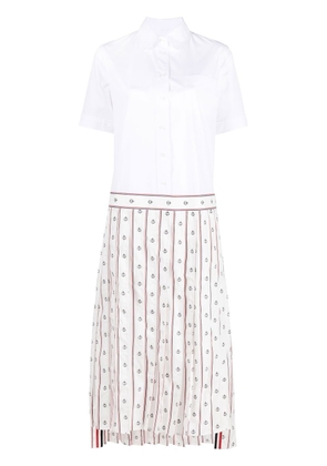 Thom Browne Anchor pleated shirtdress - White