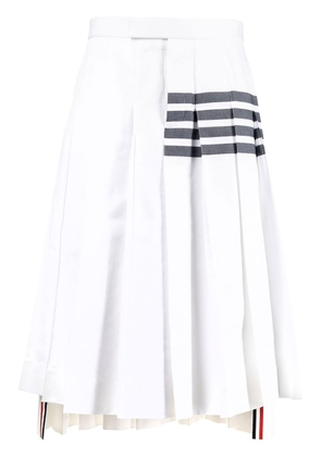 Thom Browne 4-Bar stripe pleated skirt - White