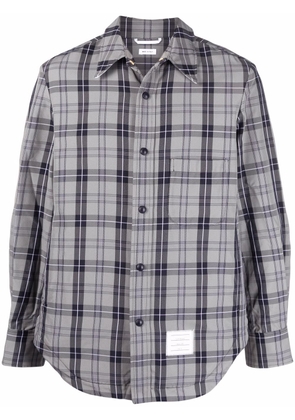 Thom Browne tartan print shirt jacket - Grey