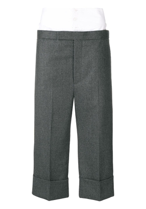 Thom Browne Wool Flannel Drop-crotch Trouser - Grey