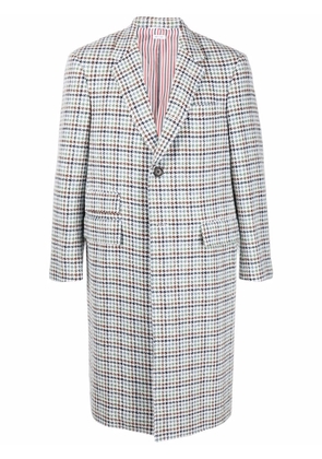 Thom Browne houndstooth-pattern coat - White