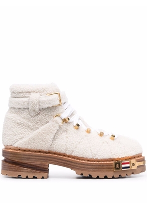 Thom Browne shearling ankle boots - White