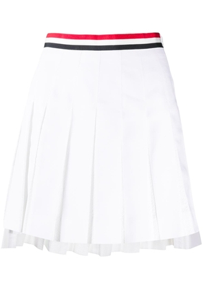 Thom Browne RWB-stripe pleated skirt - White