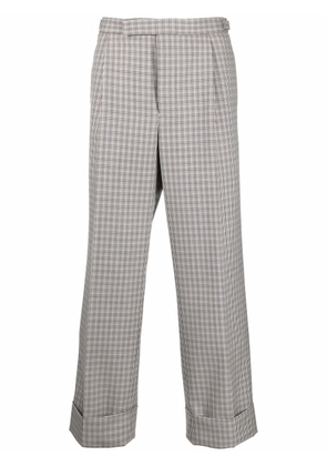 Thom Browne houndstooth-patterned wool trousers - Neutrals