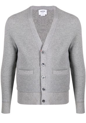 Thom Browne V-neck cashmere piqué cardigan - Grey