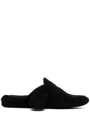 Thom Browne stitched suede slippers - Black