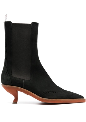 Thom Browne brogued wing-tip chelsea boot with sculpted heel - Black