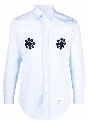 Thom Browne floral-embroidered shirt - Blue