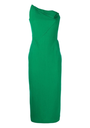 Roland Mouret asymmetric wool pencil dress - Green