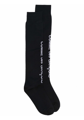 Comme des Garçons Homme Plus logo-jacquard long socks - Black