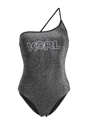 Karl Lagerfeld Ikonik 2.0 Lurex swimsuit - Black