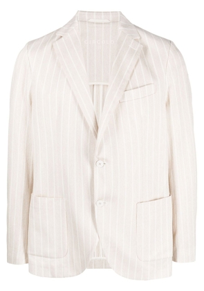 Circolo 1901 stripe-print single-breasted blazer - Neutrals