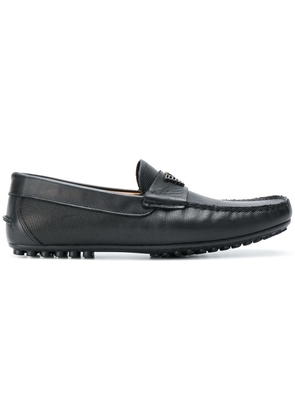 Emporio Armani logo embossed loafers - Black