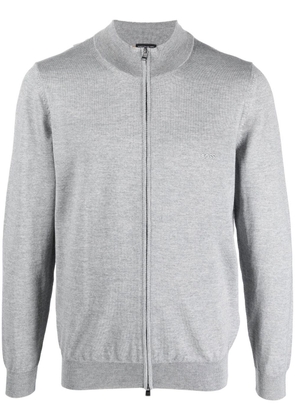 BOSS zip-up knitted jumper - Grey
