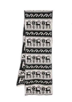 Roberto Collina fair-isle knit wool-blend scarf - White