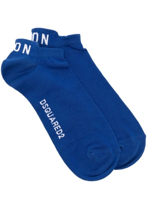 Dsquared2 intarsia-knit logo ankle socks - Blue