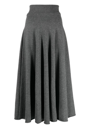 extreme cashmere ribbed-knit midi skirt - Grey