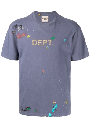 GALLERY DEPT. paint-splatter distressed cotton T-shirt - Blue