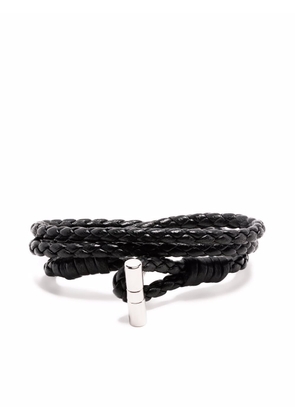TOM FORD T-charm woven wrap bracelet - Black