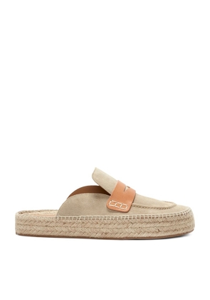 Jw Anderson Suede Espadrille Loafer Mules