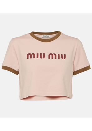 Miu Miu Logo cotton crop top