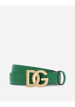 Dolce & Gabbana Cintura Logata - Woman Belts Green Leather 85