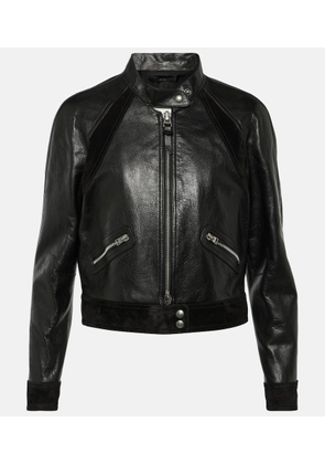 Tom Ford Cropped leather biker jacket