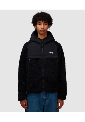 Sherpa panelled hooded jacket