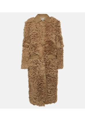 Toteme Leather-trimmed shearling coat