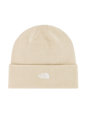 The North Face Norm Beanie in Gravel - Cream. Size all.