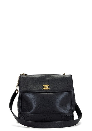 chanel Chanel Triple Coco Caviar Backpack in Black - Black. Size all.