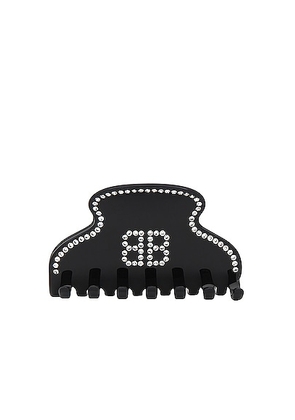 Balenciaga Holli Bb Grip Hair Clip in Black & Crystal - Black. Size all.