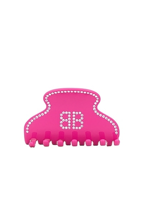 Balenciaga Holli Bb Grip Hair Clip in Pink & Crystal - Pink. Size all.