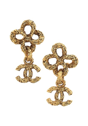 chanel Chanel Coco Mark Dangle Earrings in Gold - Metallic Gold. Size all.