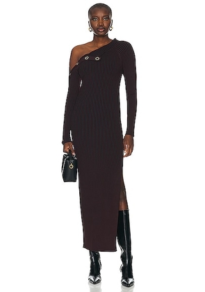 NICHOLAS Adina Long Sleeve Midi Dress With Snaps in Garnet - Burgundy. Size XS (also in L, M, S).