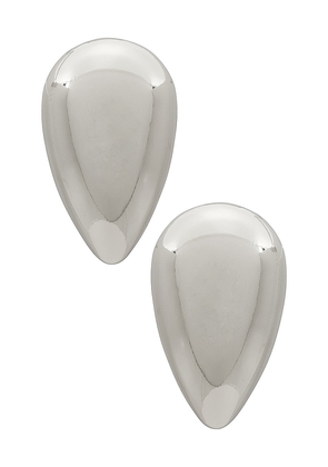 BRACHA Odette Drop Earrings in Metallic Silver.