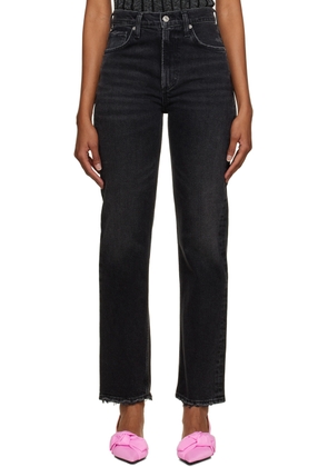 Citizens of Humanity Black Daphne High Rise Stovepipe Jeans
