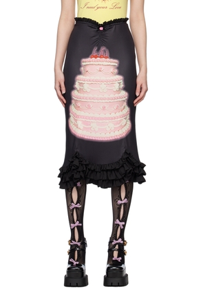 Nodress Black Birthday Cake Midi Skirt