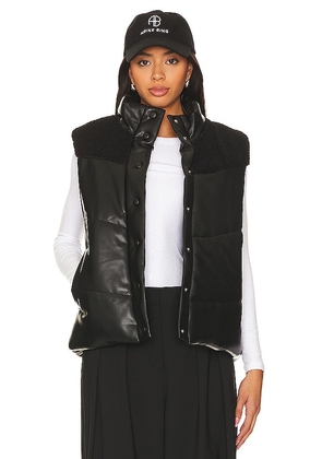 HEARTLOOM Lobelia Faux Leather Vest in Black. Size M, S.