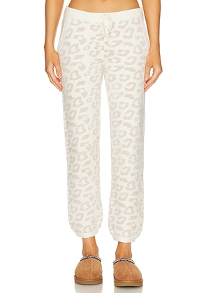Barefoot Dreams CozyChic Ultra Lite Track Pant in Ivory. Size M, XL, XS.