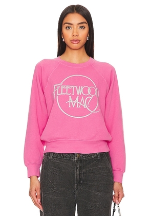DAYDREAMER Fleetwood Mac Circle Logo Raglan Crew in Pink. Size M, S.