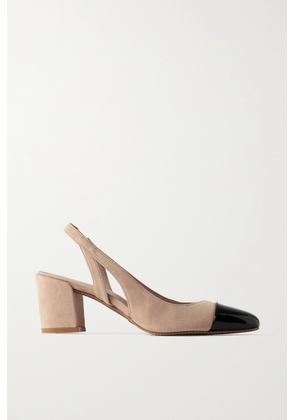 Stuart Weitzman - Suede And Patent-leather Slingback Pumps - Neutrals - US5,US5.5,US6,US6.5,US7,US7.5,US8,US8.5,US9,US9.5,US10,US10.5,US11,US11.5,US12